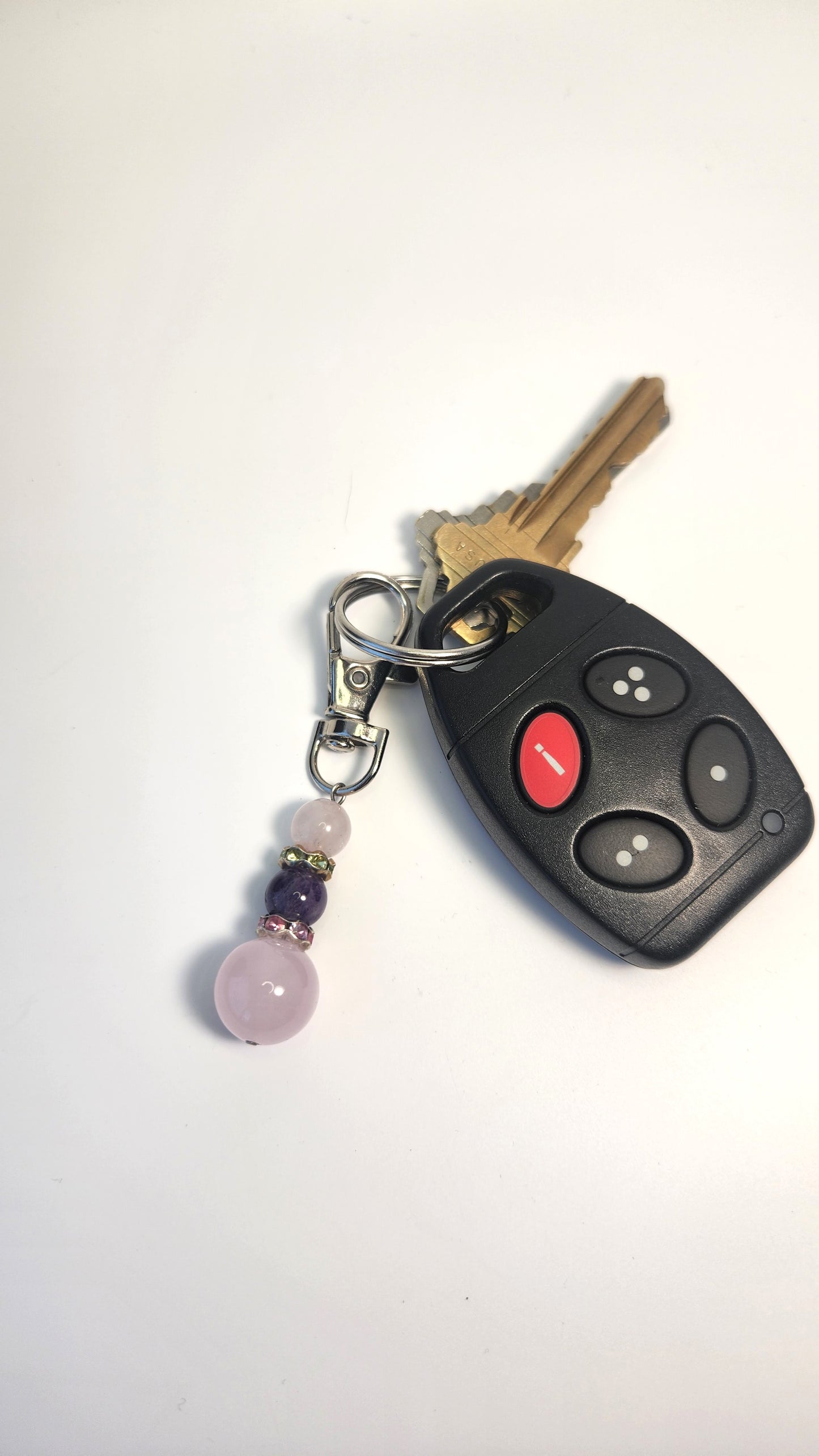 Rose Quartz & Amethyst Keychain/Bag Charm
