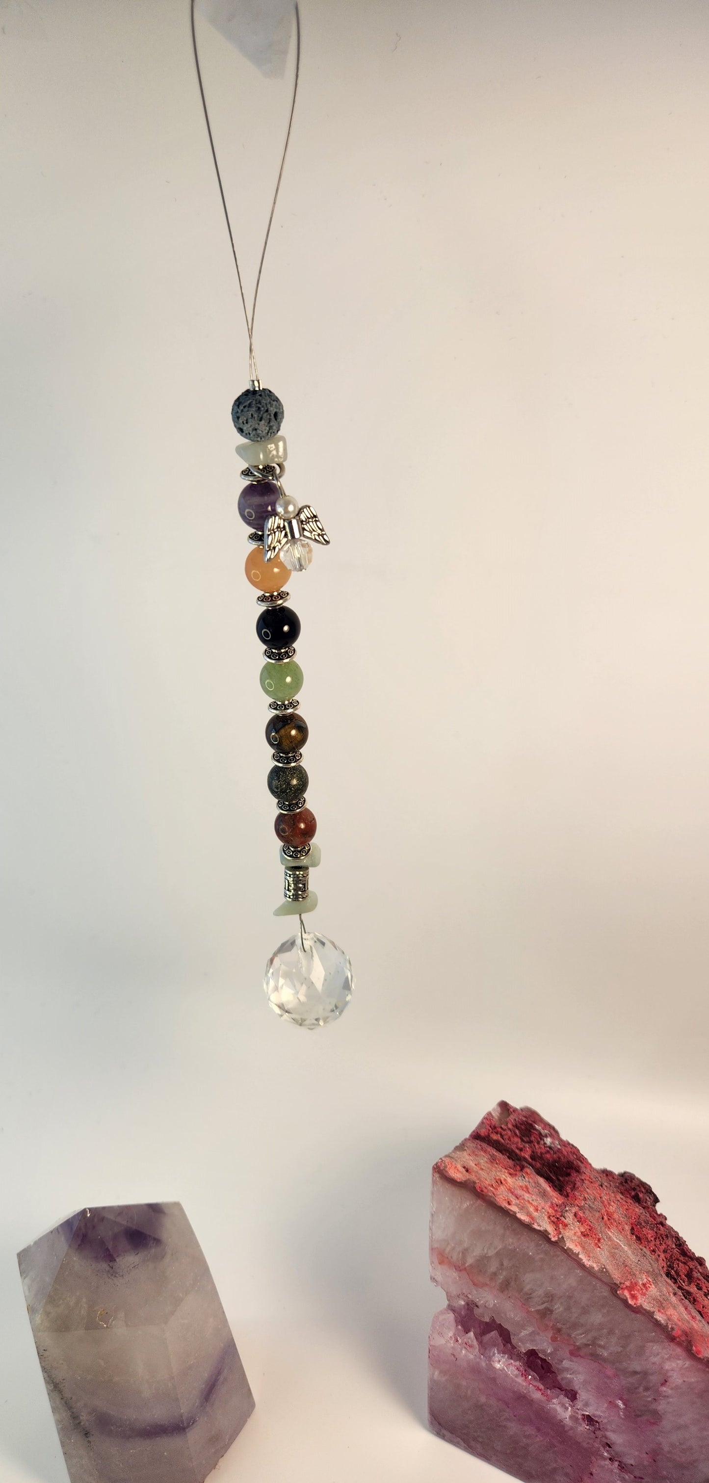 Angel, Crystal Beads & Lava Stone (CC7)