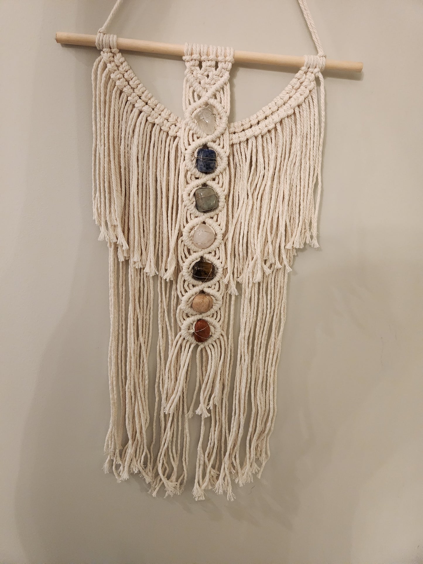 Chakra Stone Macrame Wall Hanging