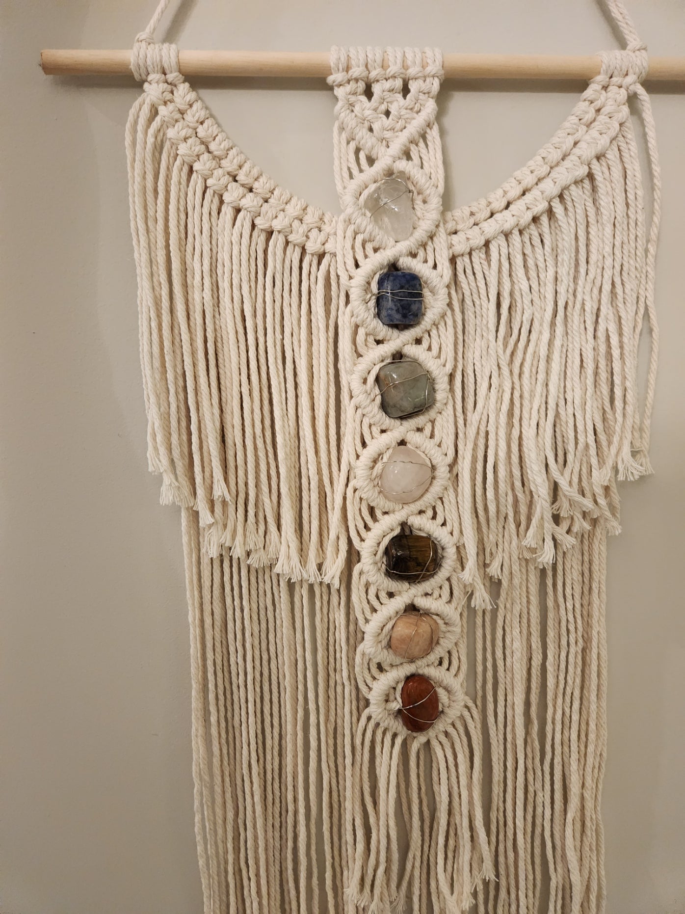 Chakra Stone Macrame Wall Hanging