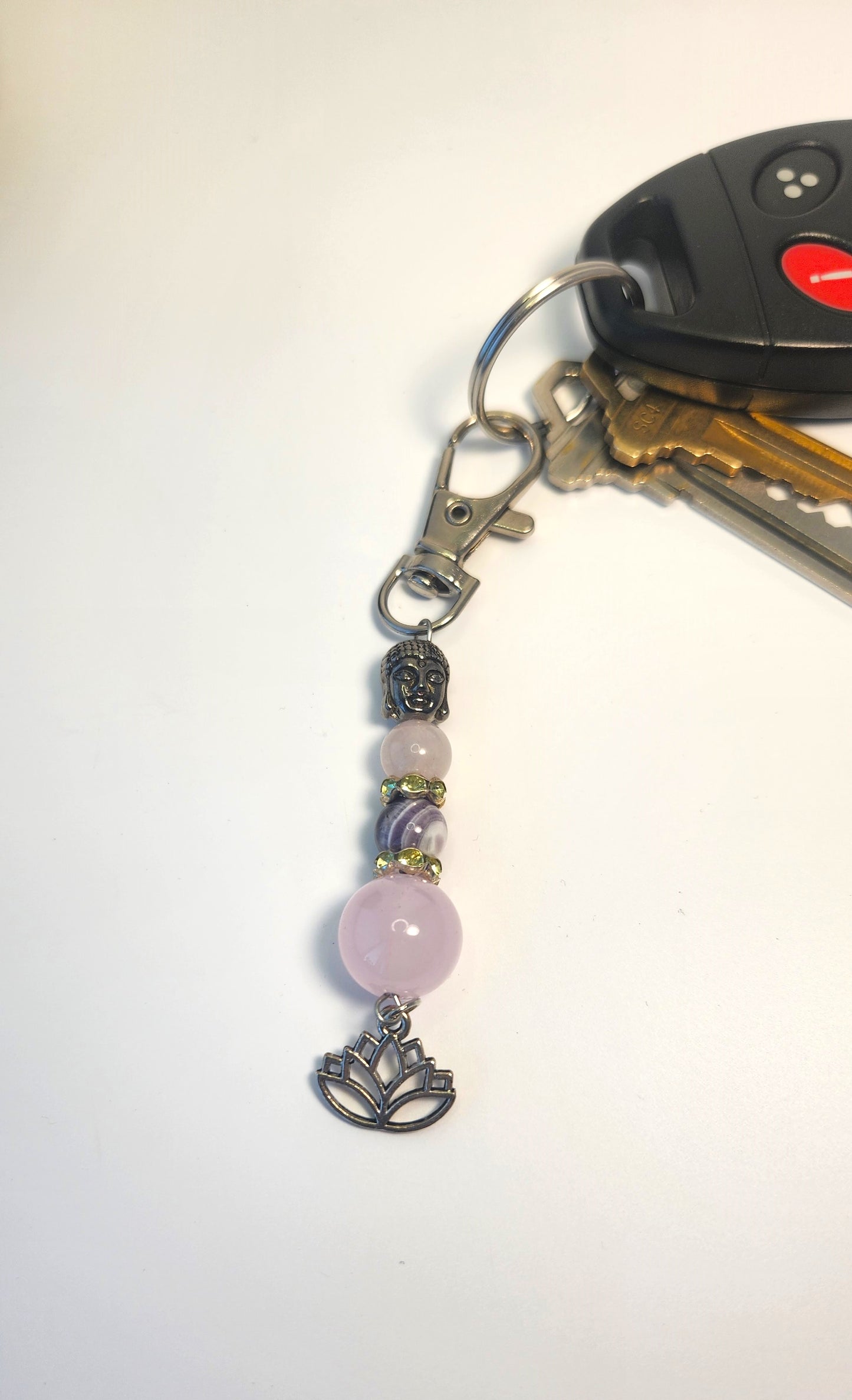 Lotus & Buddha Head Zipper Pull/Bag Charm