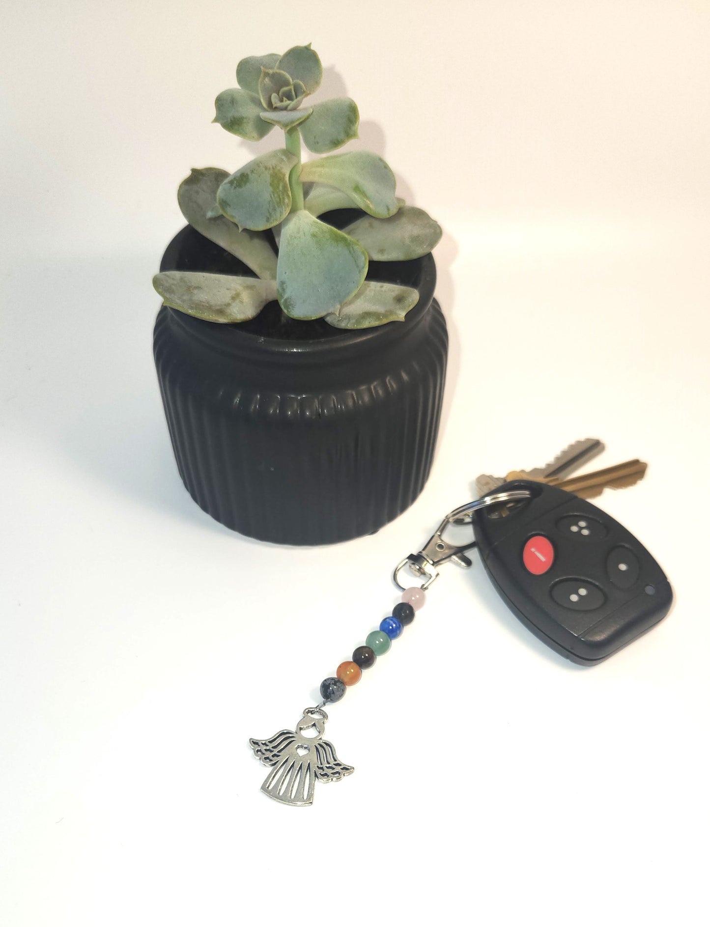 6mm Bead with Angel Keychain