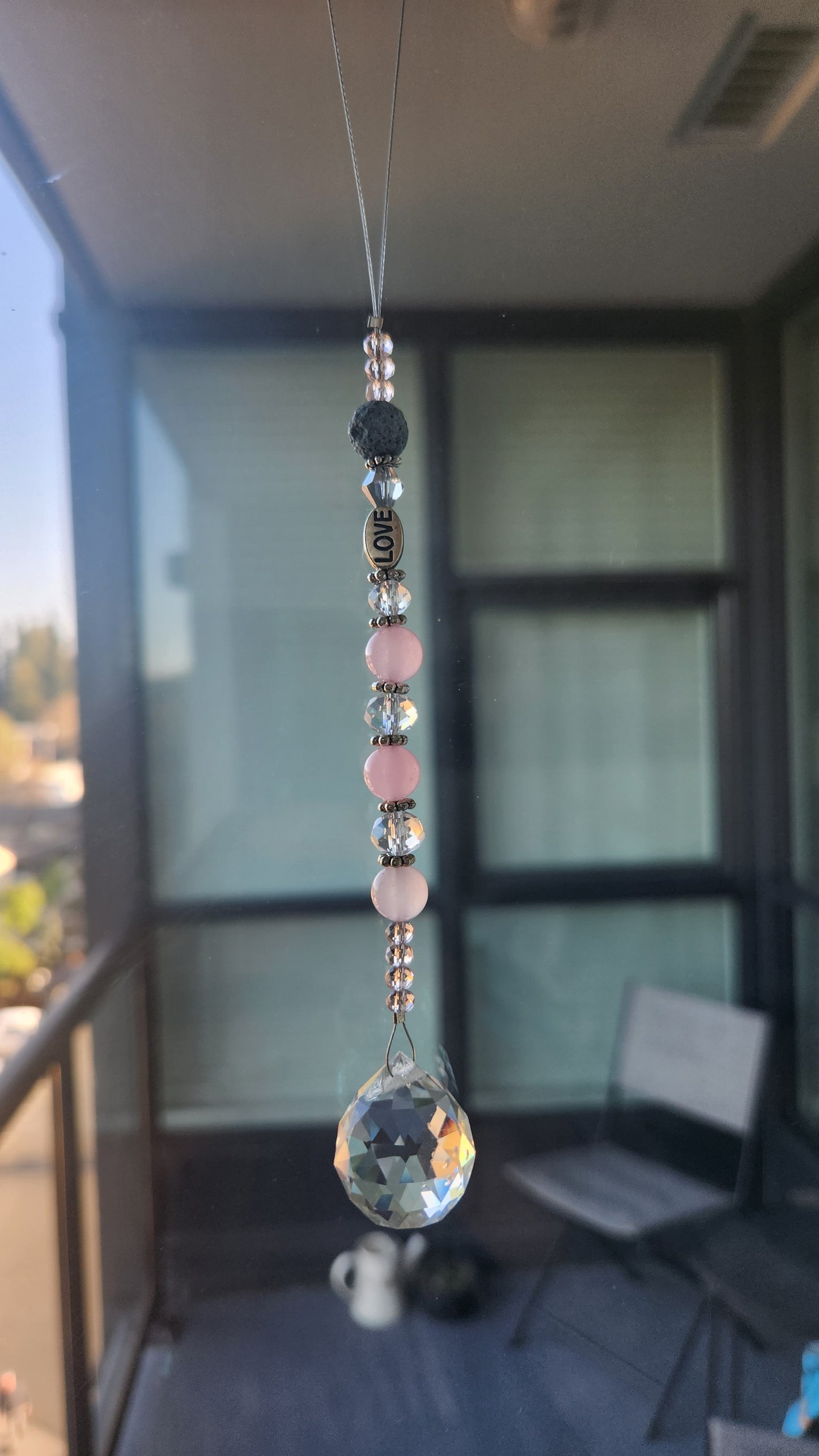 Love, Pink Beads & Lava Stone (CC8)