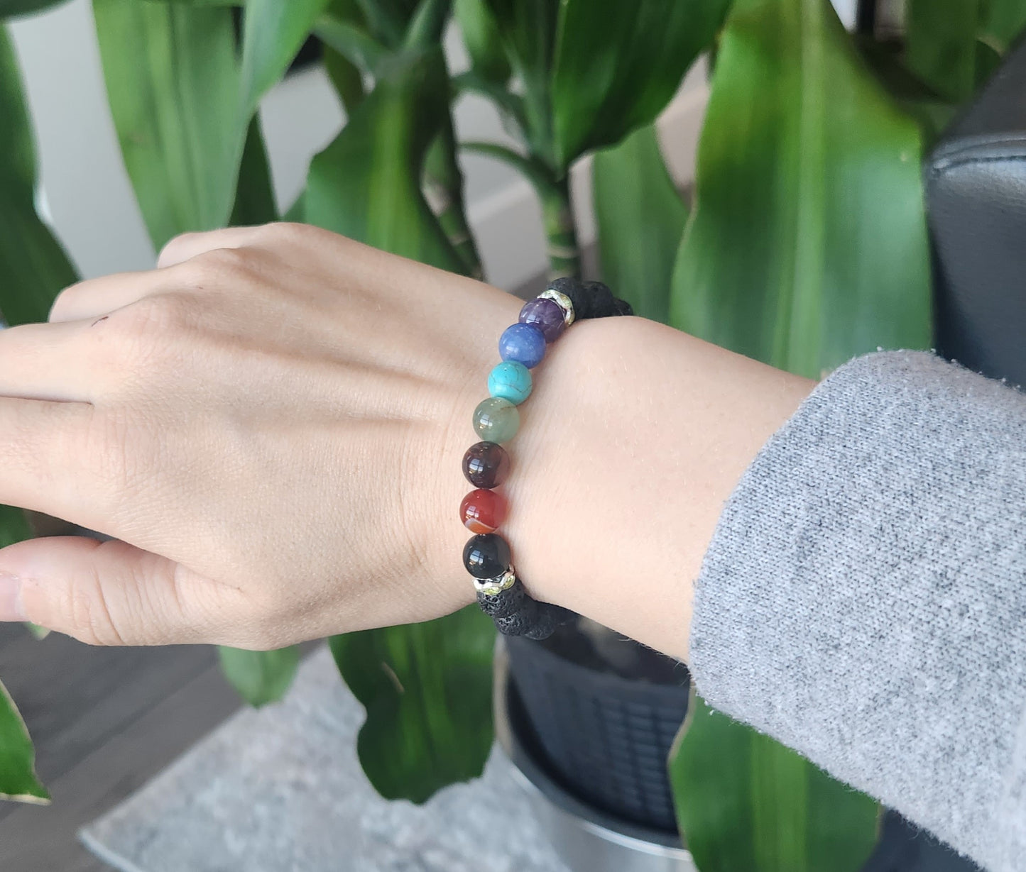 Chakra Lava Bracelet