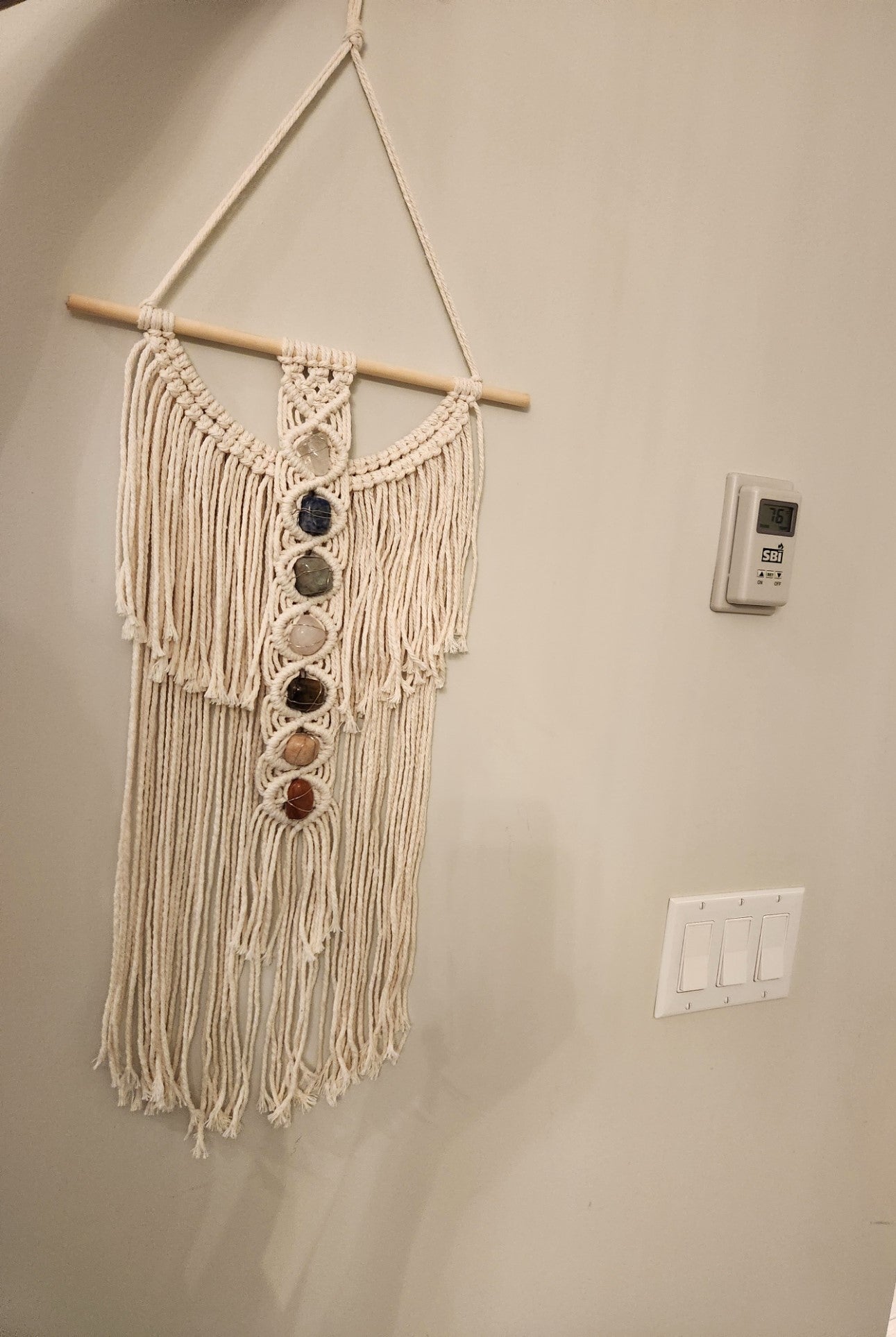 Chakra Stone Macrame Wall Hanging