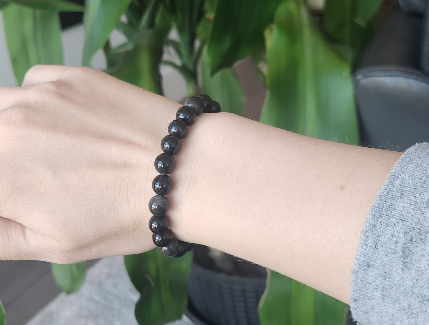 Silver Obsidian Bracelet