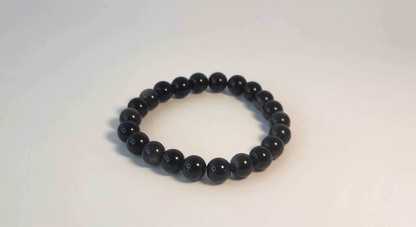 Silver Obsidian Bracelet