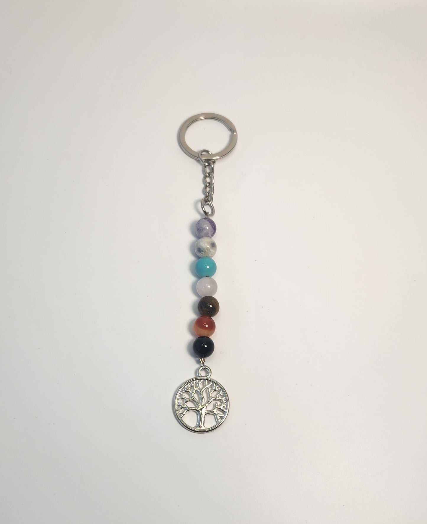 8mm Chakra Keychain with Tree of Life Pendant