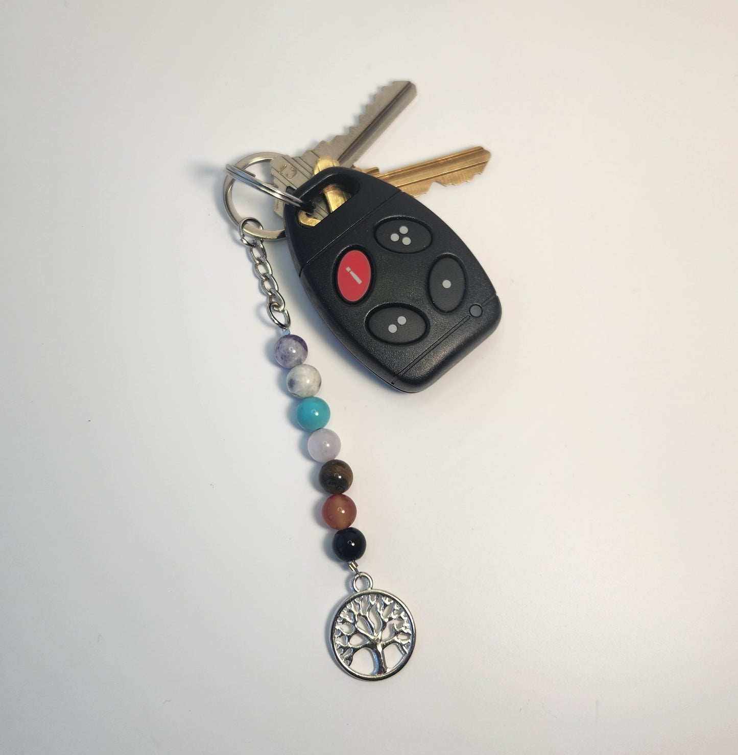 8mm Chakra Keychain with Tree of Life Pendant