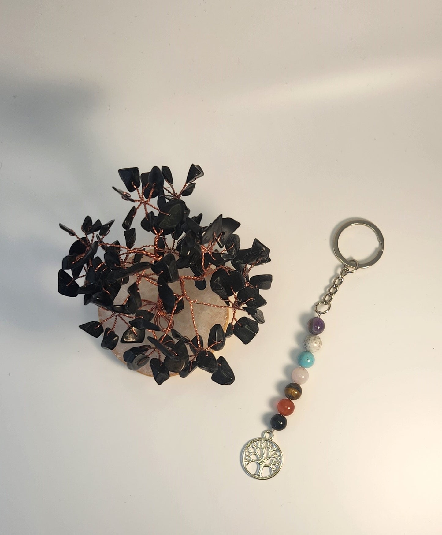 8mm Chakra Keychain with Tree of Life Pendant